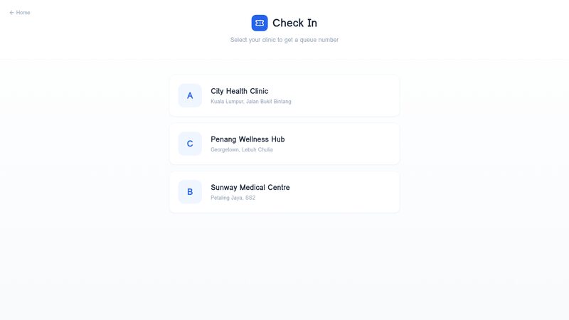 KlinikQ Check-In screenshot